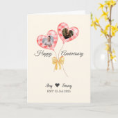 Happy Anniversary -ハート形の写真 カード (黄色い花)