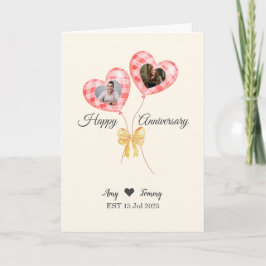 Happy Anniversary -ハート形の写真 カード