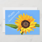 Happy Anniversary – ブルースカイの黄色ひまわり カード (正面)