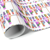 HAPPY ANNIVERSARY :文字グラフィック ラッピングペーパー (ロールコーナー)