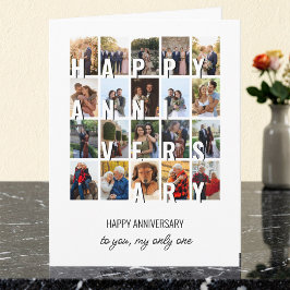 Happy Anniversary 20 Wedding Photo Collage カード