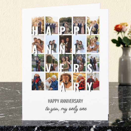 Happy Anniversary 20 Wedding Photo Collage カード