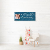 Happy Anniversary Any Yearフォトシルバー紙吹雪 横断幕 (インサイチュ)