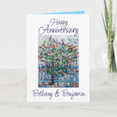 Happy Anniversary Best Wishes Butterfly Bush カード (正面)