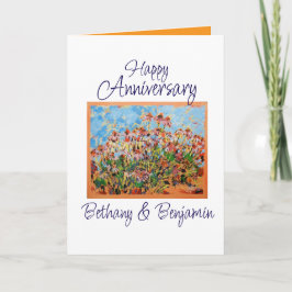Happy Anniversary Best Wishes Coneflowers カード
