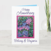 Happy Anniversary Best Wishes Cozy Hydrangeas カード (正面)