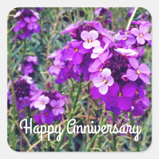 Happy Anniversary Bowles Mauve #1シール スクエアシール (正面)