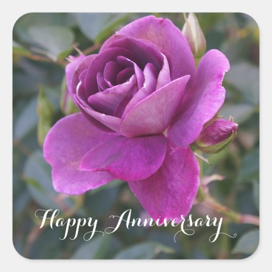 Happy Anniversary Burgundy Iceberg #2スタンプ スクエアシール (正面)