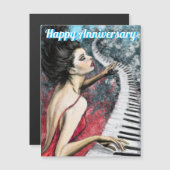 Happy Anniversary Card - Lady in Red Piano Music (正面/裏面)