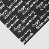 Happy Anniversary Couple's Names Black and White 薄葉紙 (詳細)