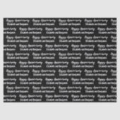 Happy Anniversary Couple's Names Black and White 薄葉紙 (正面)