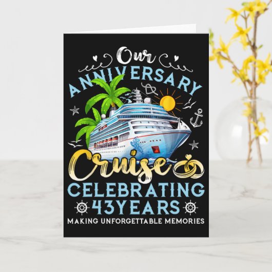 Happy Anniversary Cruise Celebrating 43 Years Coup カード (黄色い花)