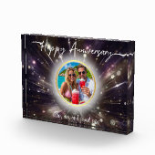 Happy Anniversary Custom Acrylic| Purple Light Bur フォトブロック (右)