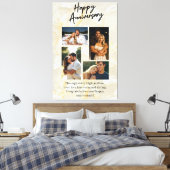 Happy Anniversary Custom Collage キャンバスプリント (インサイチュ (寝室))
