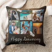 Happy Anniversary Custom Photo Collage クッション (ブランケット)