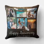 Happy Anniversary Custom Photo Collage クッション (裏面)