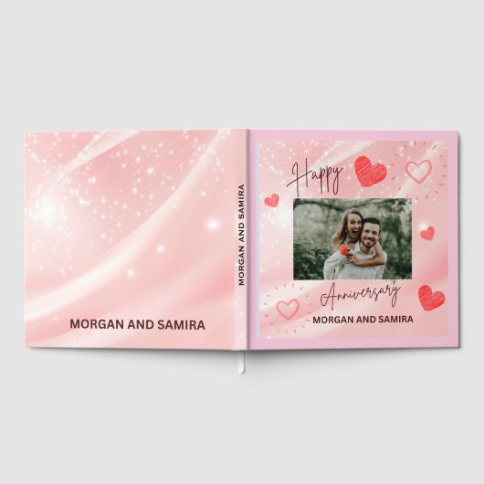 Happy Anniversary Custom Photo Guest Book ゲストブック (全面)