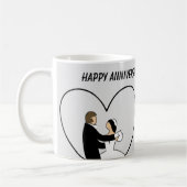 HAPPY ANNIVERSARY CUTE 結婚's Coule コーヒーマグカップ (左)
