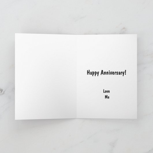 Happy Anniversary Cute Funny Notification Card カード (内部)