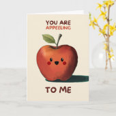 Happy Anniversary Cute Funny Simple Apple Card カード (黄色い花)