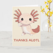 Happy Anniversary Cute Funny Simple Axolotl Card カード (黄色い花)