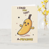 Happy Anniversary Cute Funny Simple Banana Card カード (黄色い花)