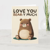 Happy Anniversary Cute Funny Simple Bear Card カード (正面)