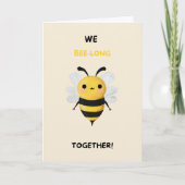 Happy Anniversary Cute Funny Simple Bee Card カード (正面)
