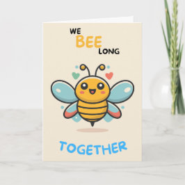Happy Anniversary Cute Funny Simple Bee Card カード
