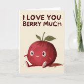 Happy Anniversary Cute Funny Simple Berry Card カード (正面)