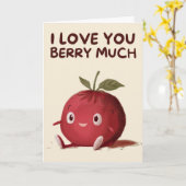 Happy Anniversary Cute Funny Simple Berry Card カード (黄色い花)