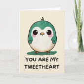 Happy Anniversary Cute Funny Simple Bird Card カード (正面)