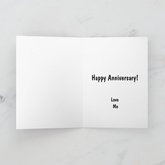 Happy Anniversary Cute Funny Simple Brie Card カード (内部)