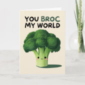 Happy Anniversary Cute Funny Simple Broccoli Card カード (正面)
