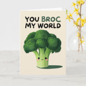 Happy Anniversary Cute Funny Simple Broccoli Card カード (黄色い花)
