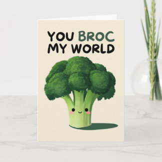 Happy Anniversary Cute Funny Simple Broccoli Card カード