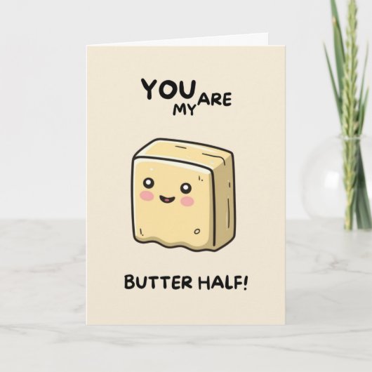 Happy Anniversary Cute Funny Simple Butter Card カード (正面)