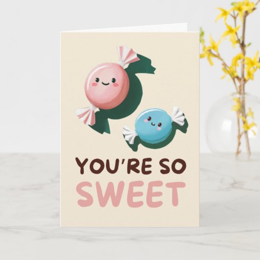 Happy Anniversary Cute Funny Simple Candy Card カード (黄色い花)