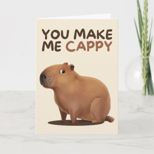 Happy Anniversary Cute Funny Simple Capybara Card カード (正面)