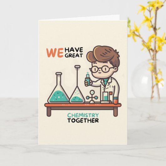 Happy Anniversary Cute Funny Simple Chemistry Card カード (黄色い花)