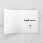 Happy Anniversary Cute Funny Simple Chicken Card カード (内部)