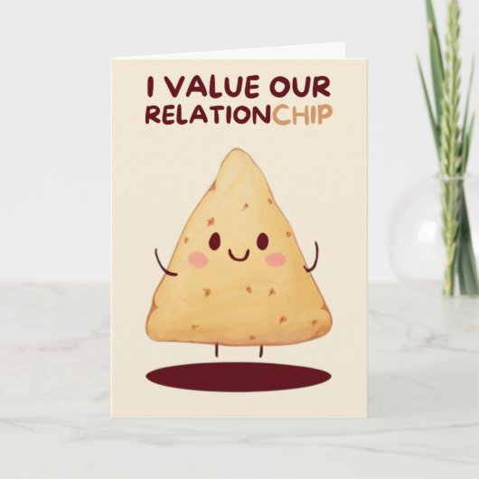 Happy Anniversary Cute Funny Simple Chip Card カード (正面)