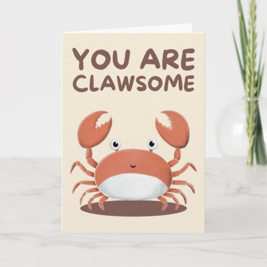 Happy Anniversary Cute Funny Simple Crab Card カード (正面)
