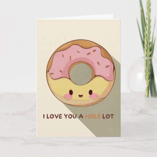 Happy Anniversary Cute Funny Simple Donut Card カード (正面)