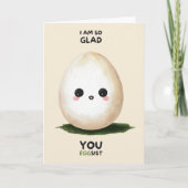 Happy Anniversary Cute Funny Simple Egg Card カード (正面)
