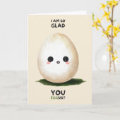 Happy Anniversary Cute Funny Simple Egg Card カード (黄色い花)