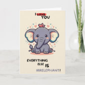 Happy Anniversary Cute Funny Simple Elephant Card カード (正面)