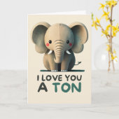 Happy Anniversary Cute Funny Simple Elephant Card カード (黄色い花)
