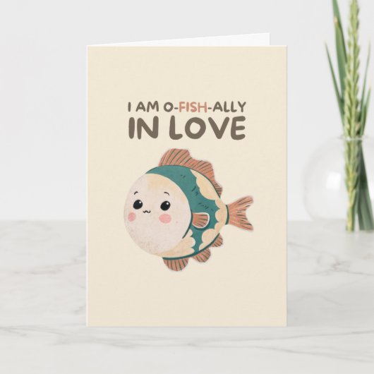 Happy Anniversary Cute Funny Simple Fish Card カード (正面)