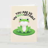 Happy Anniversary Cute Funny Simple Frog Card カード (正面)